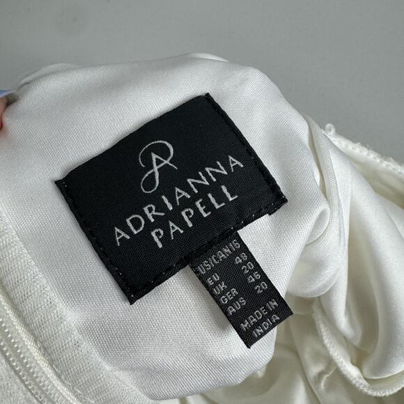 Adrianna Papell Dress Womens 16 Ivory Sequin Maxi Gown Wedding Bridal Formal - Picture 10 of 16